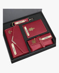 Women's Gift Combo Set – Custom Name & Charm Clutch Wallet, Passport Cover, Eyewear Case, and Keychain