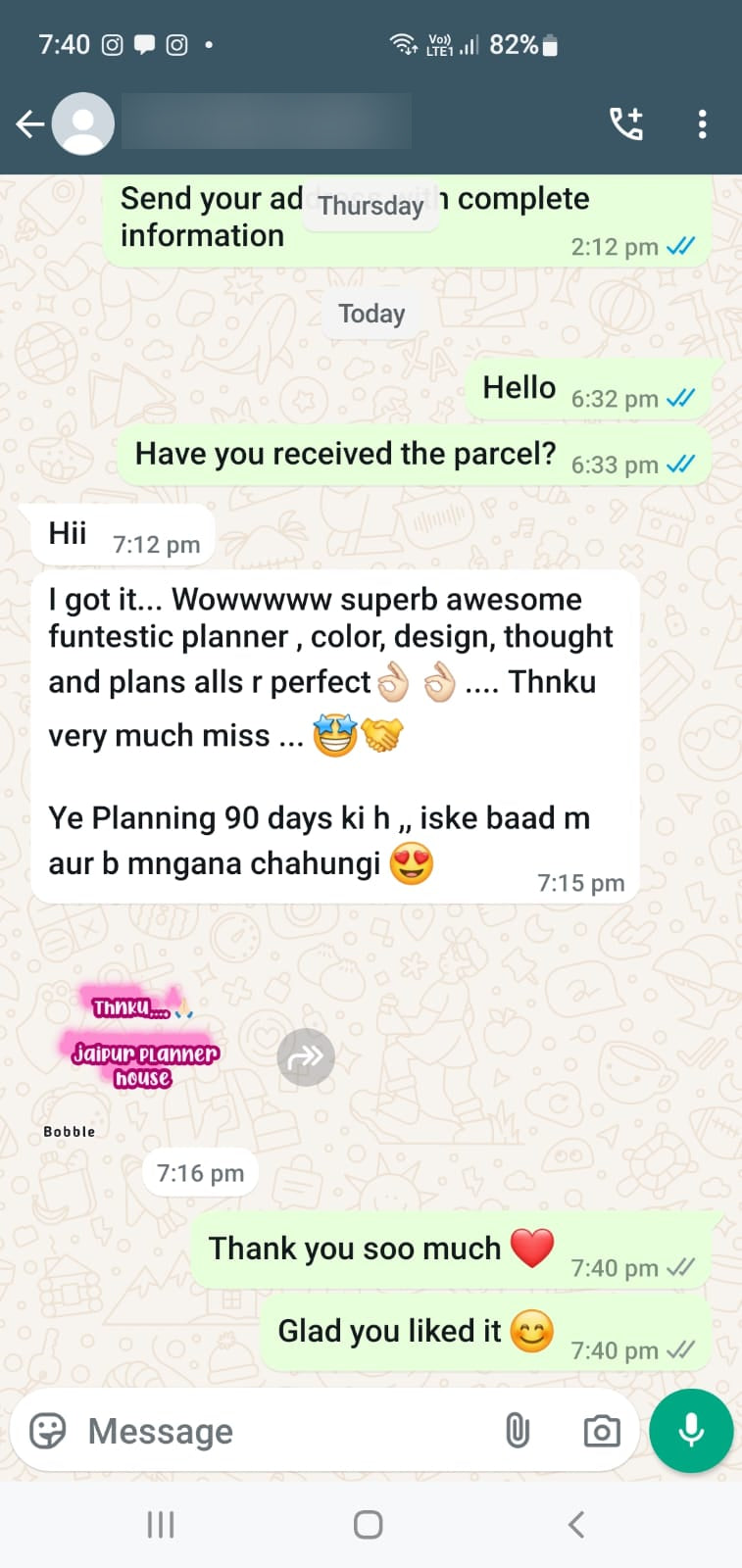 Customer review screenshots