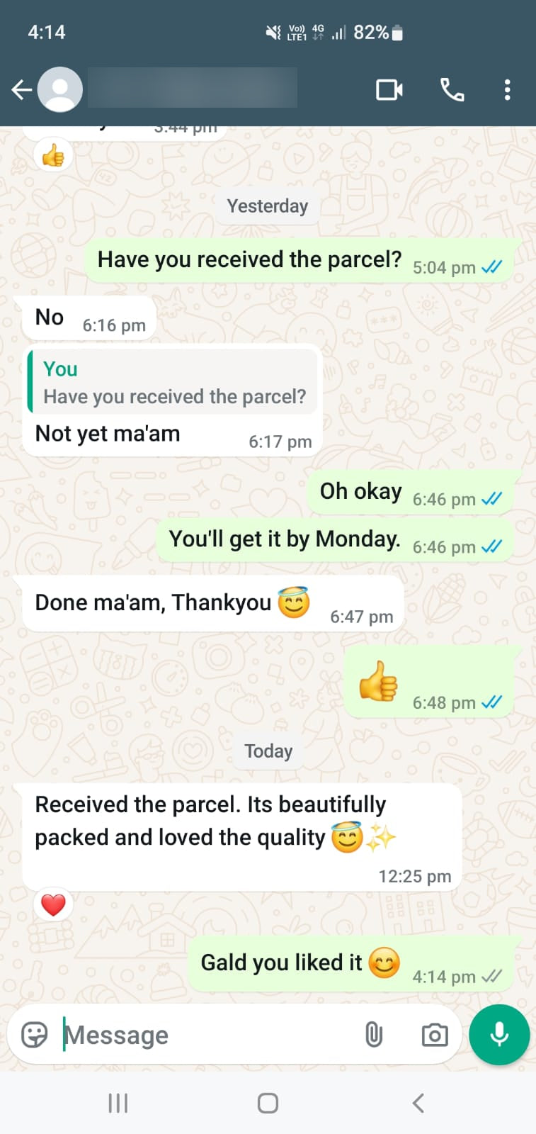 Customer review screenshots